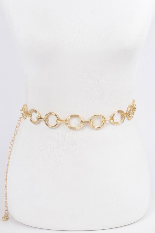 Round Chain Plus Size Metal Belt – Polished Finish
