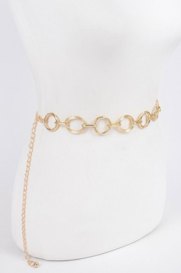 Round Chain Plus Size Metal Belt – Polished Finish
