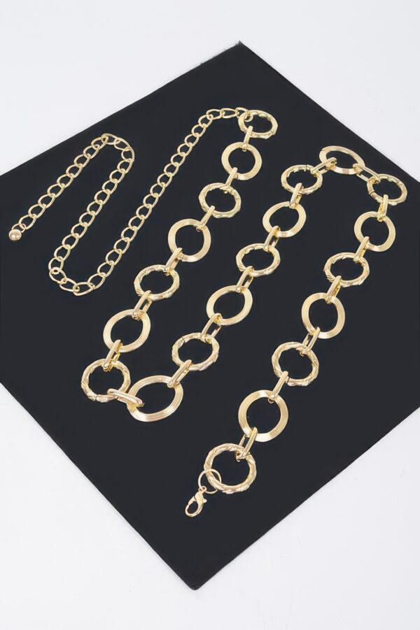 Round Chain Plus Size Metal Belt – Polished Finish