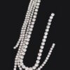Rhinestone String Drop Earrings – Long Vertical