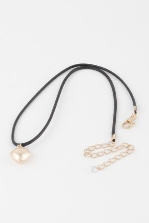Braided Heart Pendant Necklace – Textured Chain
