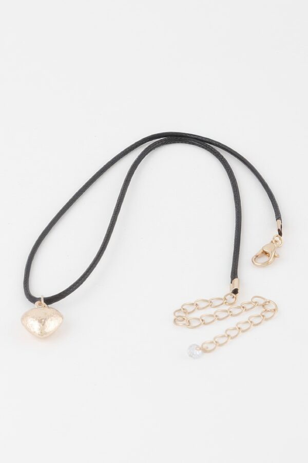 Braided Heart Pendant Necklace – Textured Chain