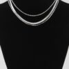 Triple Snake Chain Necklace – Layered Polished 14-Inch