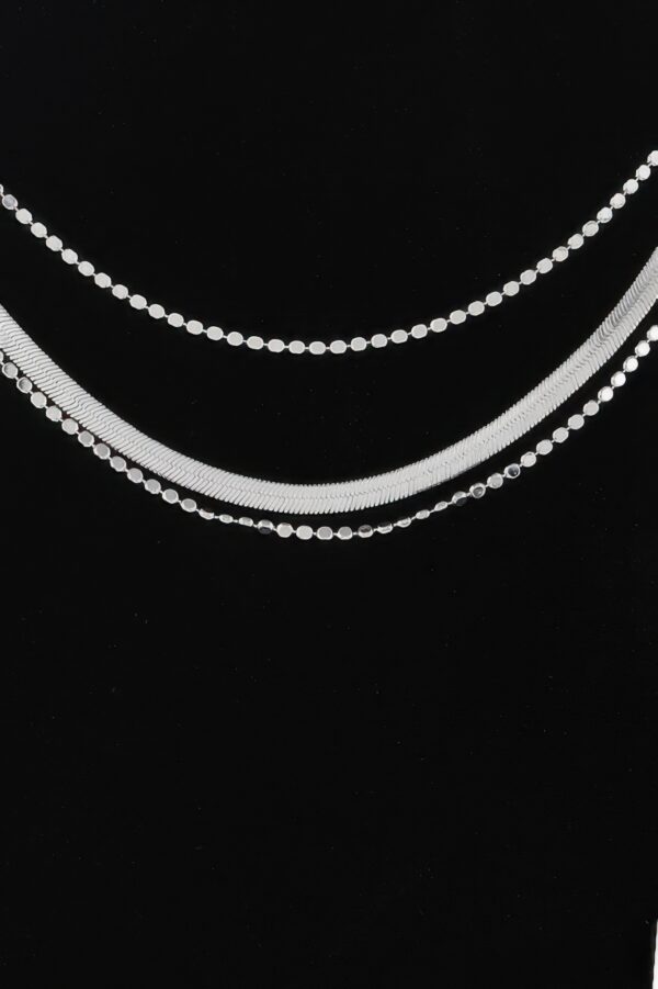 Triple Snake Chain Necklace – Layered Polished 14-Inch