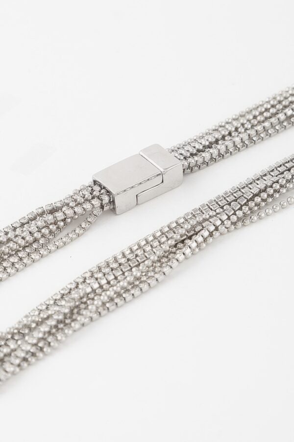 Layered Cubic Rhinestone Necklace – Multi-Strand Shine