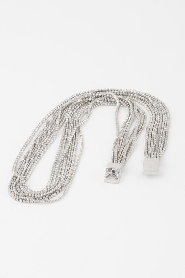 Layered Cubic Rhinestone Necklace – Multi-Strand Shine