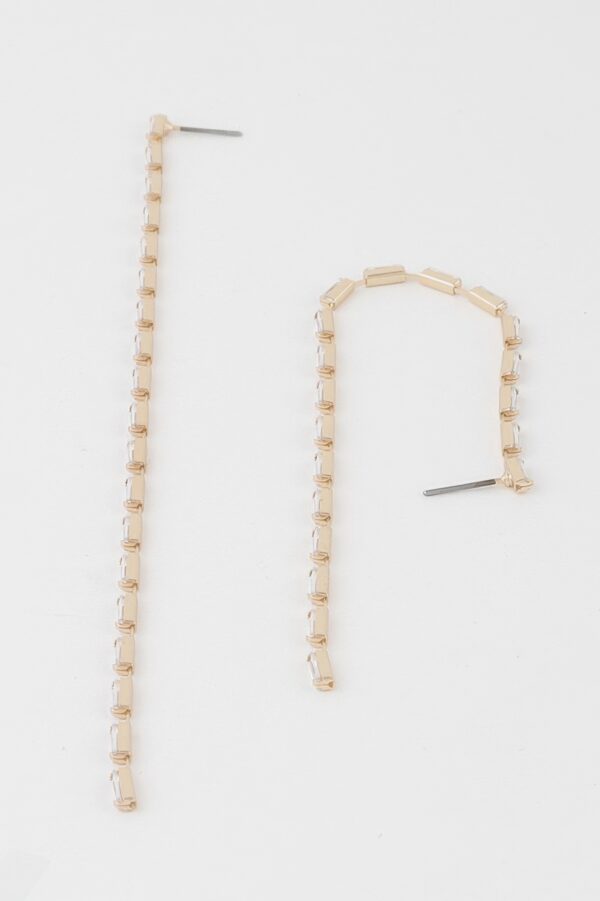 Crystal Bar Drop Earrings – Slim Vertical Bar