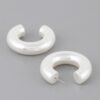 Chunky Polished Cream Hoop Earrings – 1.5 in