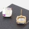 14k Rhinestone Stud Earrings – Polished Compact Studs