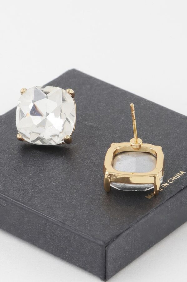 14k Rhinestone Stud Earrings – Polished Compact Studs