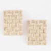 Cross Hatch Plate Earrings – Textured Geometric Discs