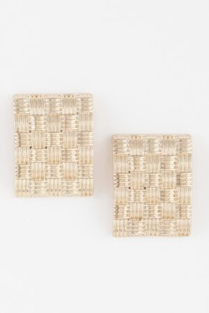 Cross Hatch Plate Earrings – Textured Geometric Discs