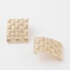 Cross Hatch Plate Earrings – Textured Geometric Discs