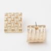 Cross Hatch Plate Earrings – Textured Geometric Discs