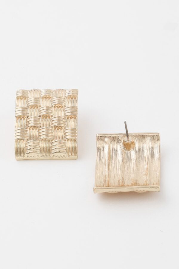 Cross Hatch Plate Earrings – Textured Geometric Discs