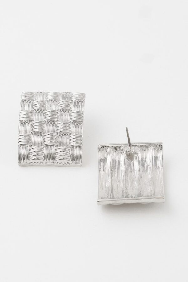 Cross Hatch Plate Earrings – Textured Geometric Discs