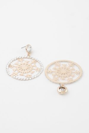 Jeweled Snowflake Drop Earrings – Sparkling Motif