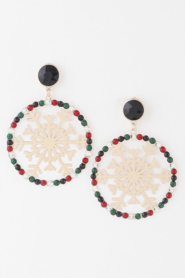 Jeweled Snowflake Drop Earrings – Sparkling Motif