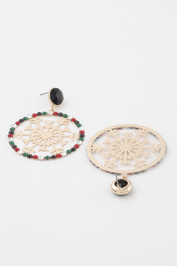 Jeweled Snowflake Drop Earrings – Sparkling Motif