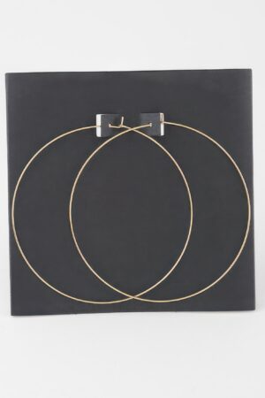 Wide Flat Hoop Earrings – Gold-Dipped Finish