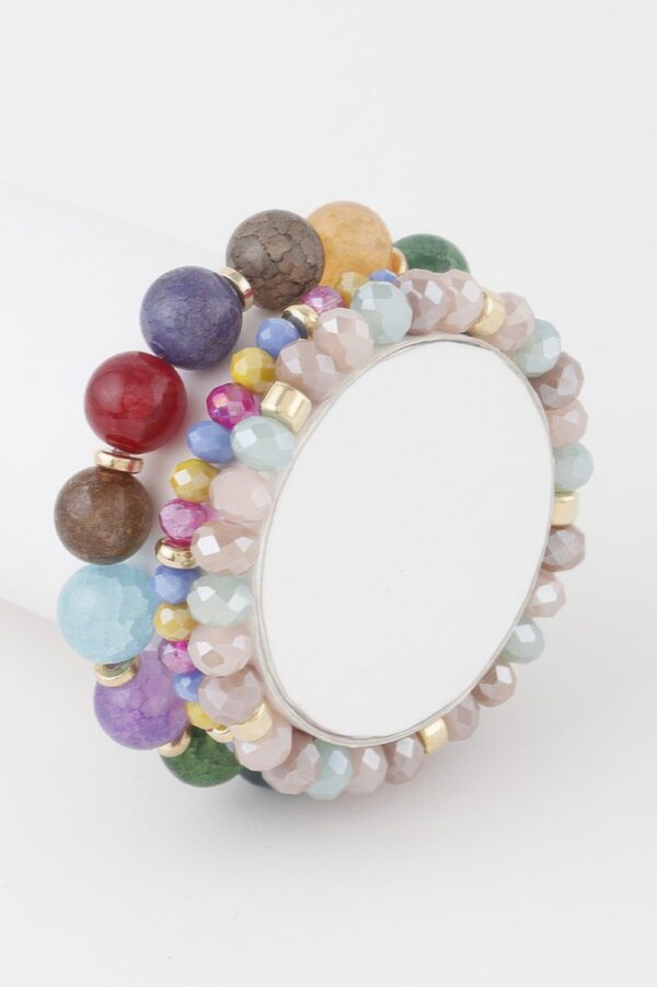 Triple-Strand Crystal Beaded Bracelet – Layered Sparkle
