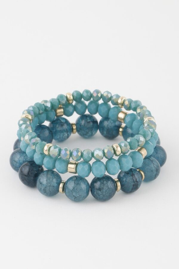 Triple-Strand Crystal Beaded Bracelet – Layered Sparkle