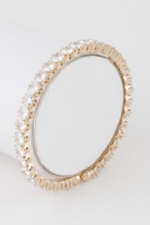 Rhinestone Cuff Bracelet with Structured Sparkle