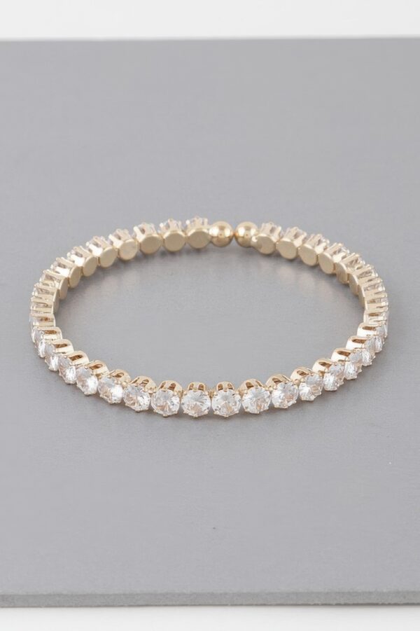Rhinestone Cuff Bracelet with Structured Sparkle