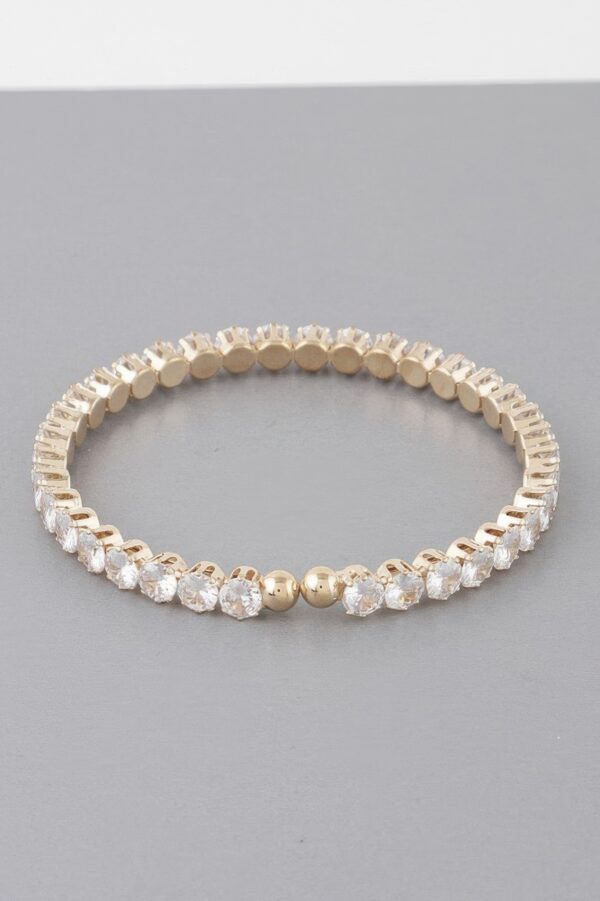 Rhinestone Cuff Bracelet with Structured Sparkle