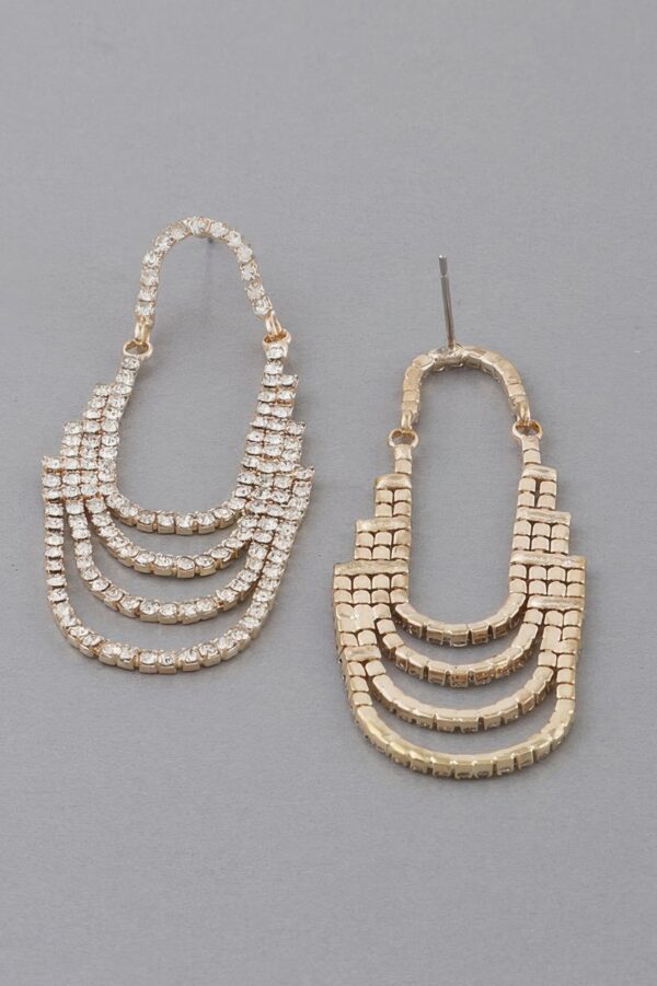 Tiered Multi-Rhinestone Drop Earrings – Delicate Drop