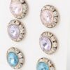 Multi Jeweled Stud Earrings Set – Faceted Stone Studs