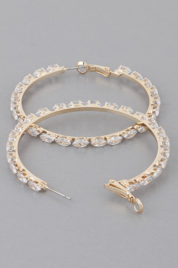 Petite Jeweled Hoop Earrings – 2.2″ Dainty Hoops