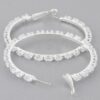 Petite Jeweled Hoop Earrings – 2.2″ Dainty Hoops