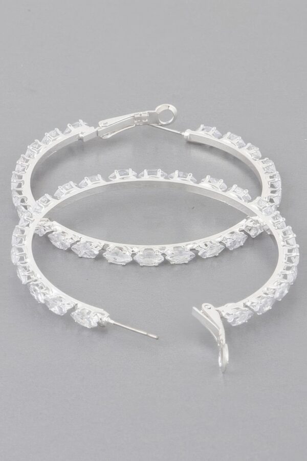 Petite Jeweled Hoop Earrings – 2.2″ Dainty Hoops