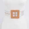 Plus Size Transparent Belt with Faux Bamboo Buckle