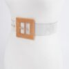 Plus Size Transparent Belt with Faux Bamboo Buckle