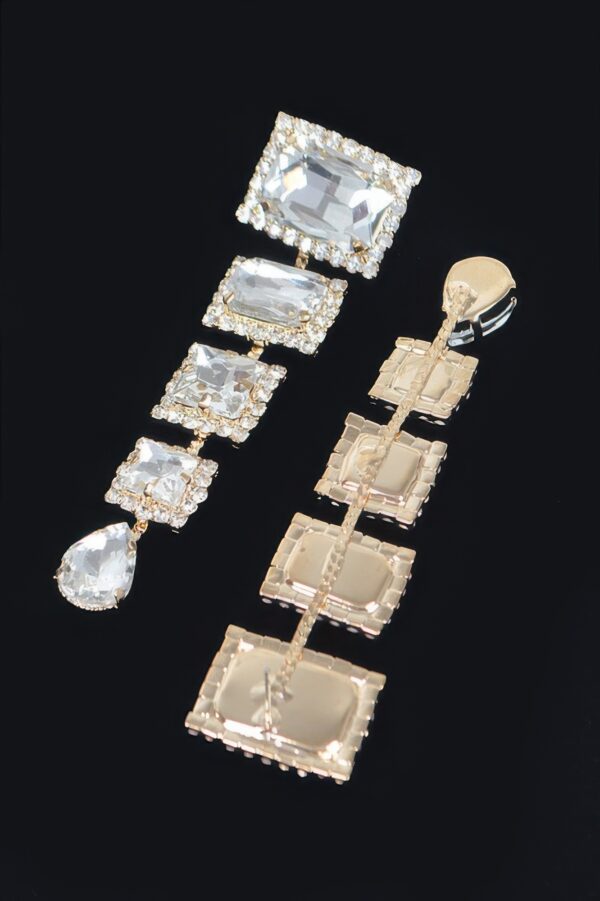 Rhinestone Drop Earring – Slender Cascading Sparkle