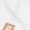 Faux Bamboo Buckle Belt – Wide PVC Waist Belt