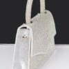 Rhinestone Top Handle Clutch with Metallic Accents