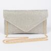 Full Rhinestone Envelope Chain Clutch – Evening Sparkle