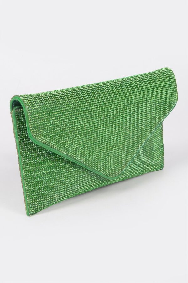 Full Rhinestone Envelope Chain Clutch – Evening Sparkle