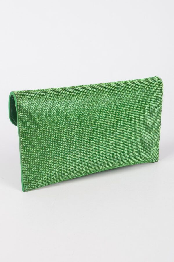 Full Rhinestone Envelope Chain Clutch – Evening Sparkle