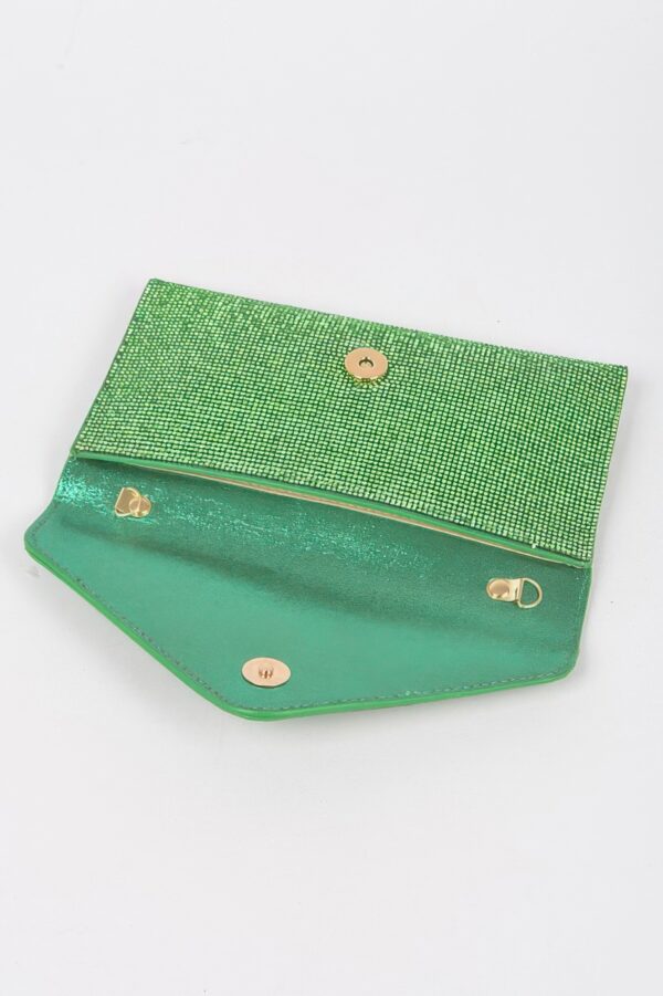 Full Rhinestone Envelope Chain Clutch – Evening Sparkle