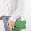 Full Rhinestone Envelope Chain Clutch – Evening Sparkle
