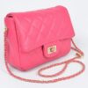 Quilted Faux Leather Flap Bag – Compact Top-Handle