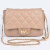 Quilted Faux Leather Flap Bag – Compact Top-Handle