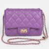 Quilted Faux Leather Flap Bag – Compact Top-Handle