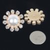 Round Faux Pearl & Stone Stud Earrings