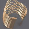 Wide Metal Cuff Bracelet – Polished Open Design