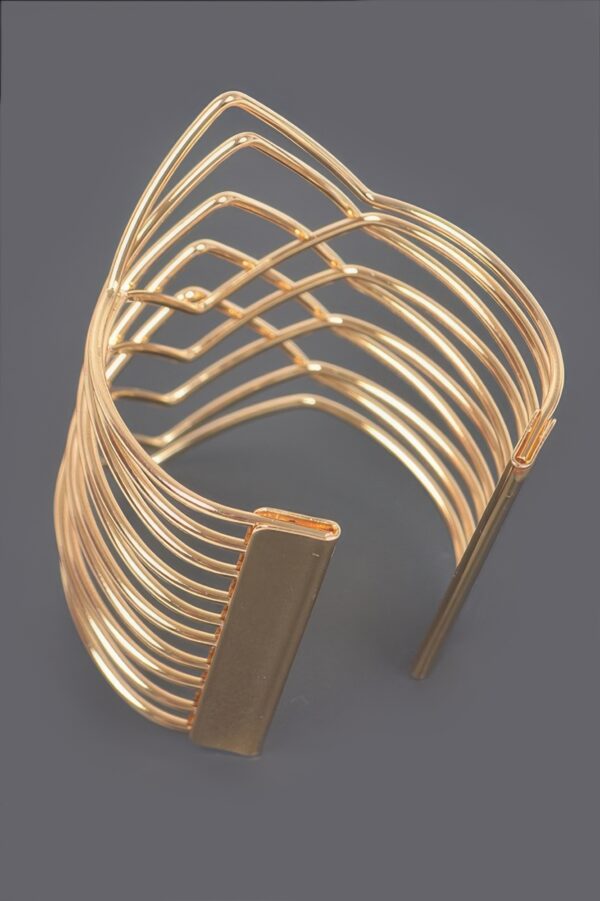 Wide Metal Cuff Bracelet – Polished Open Design